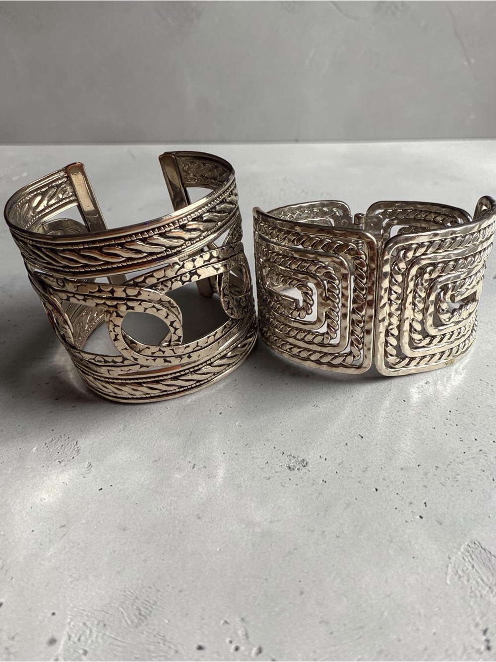 Silver-Tone Filigree Cuff Bracelet - Women Jewelry